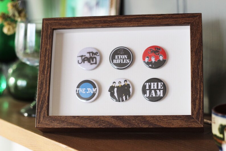 Birthday or Anniversary gift. Home Decor Music pins Graphic Design Picture Frame Rock Wall Art The Jam Set 3