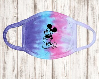 Disney tie dye mask tie-dye mask disney rainbow festival of the arts disney cotton mask reusable mask washable mask