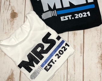 star war wedding shirt disney couple disney matching mr and mrs disney wedding disney engagement shirt star wars matching light saber shirt