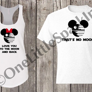 Star wars matching I love you couple shirt disney couple shirt Star Wars couple shirt that's no moon shirt love you to the Death Star