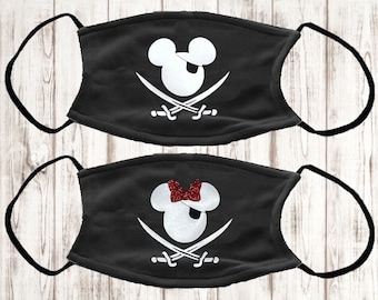Mickey pirate face mask disney face mask disney pirate face cover disney cotton mask pirate face mask Disney cruise mask pirate night mask
