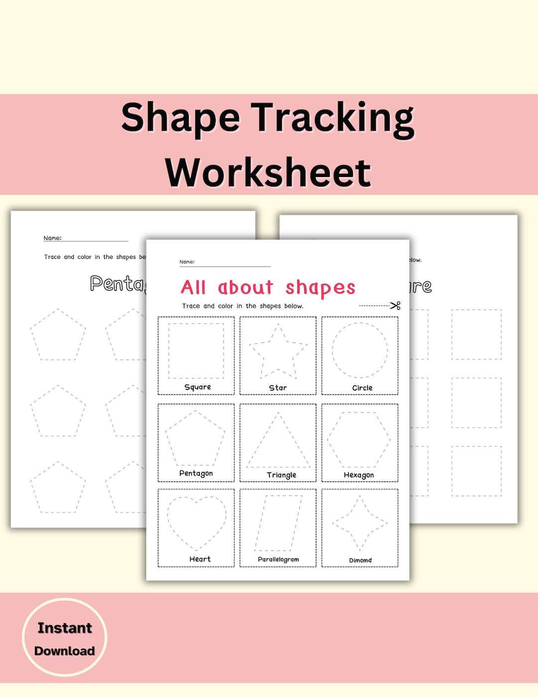 Shape Tracing Working , Basic Shape Tracing, Shape Tracing Worksheets