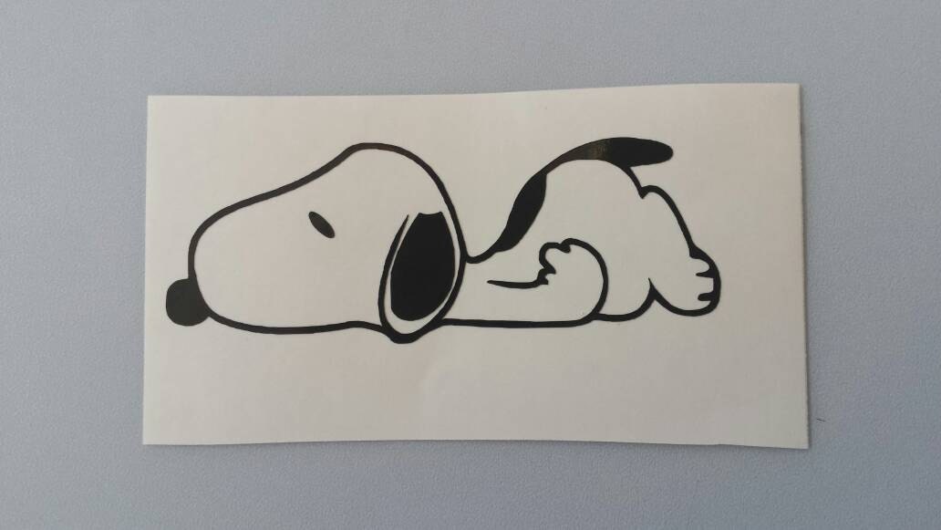 SNOOPY Lying Down Peanuts Vinyl Car Window Decal .. Free Etsy
