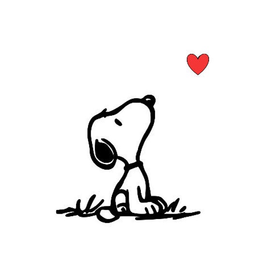 Snoopy And Heart Vinyl Car Window Decal Free Shipping Etsy