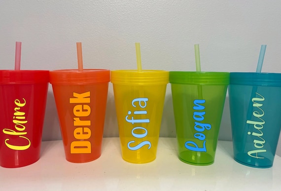 Personalized Kids Cups, Party Favor, Personalized Cups, Kids Reusable Cups,  Personalized Cups With Straws, Personalized Easter Gift 