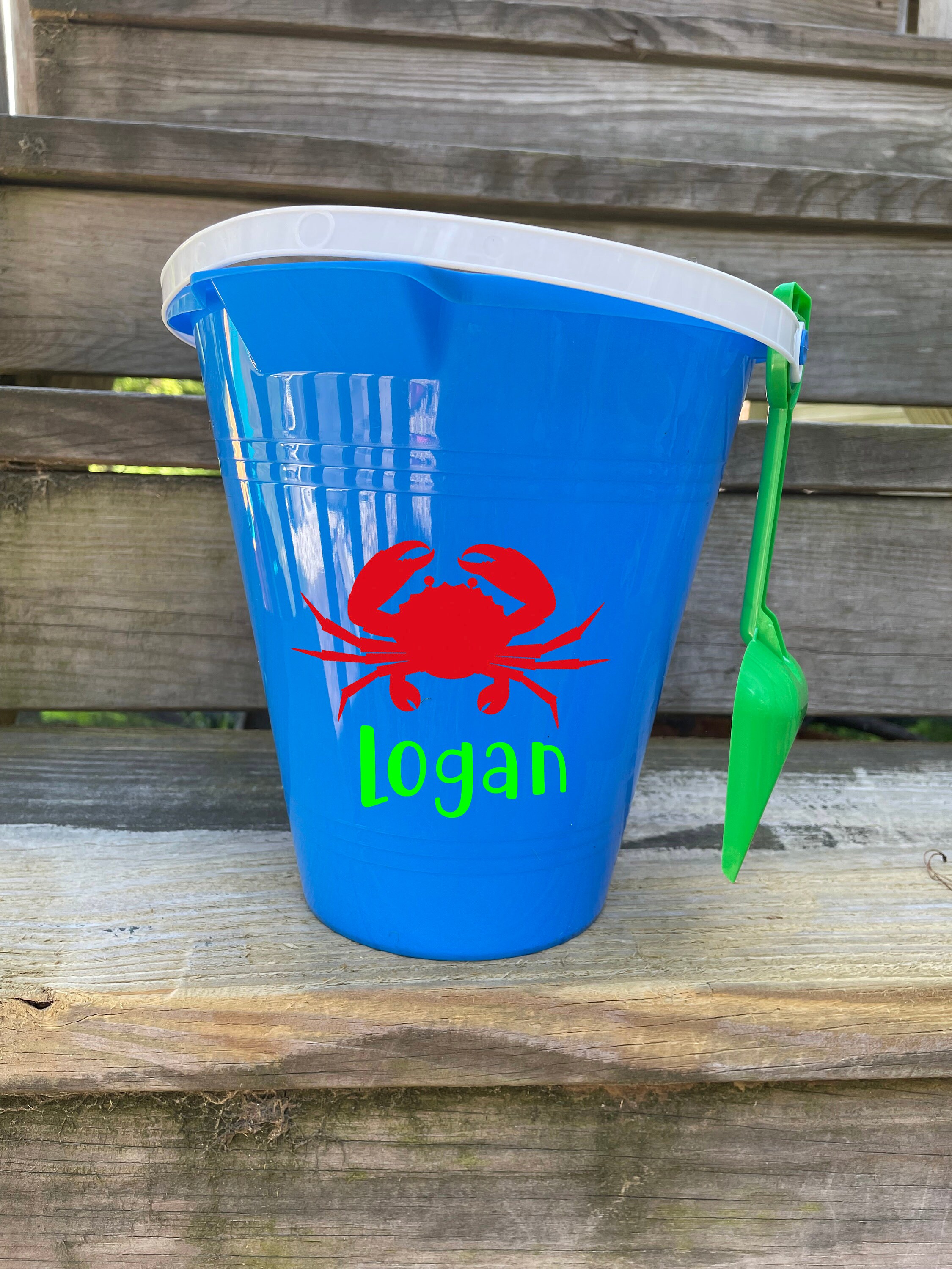 Personalized plastic Beach pail bucket with shovel Party Favor Etsy