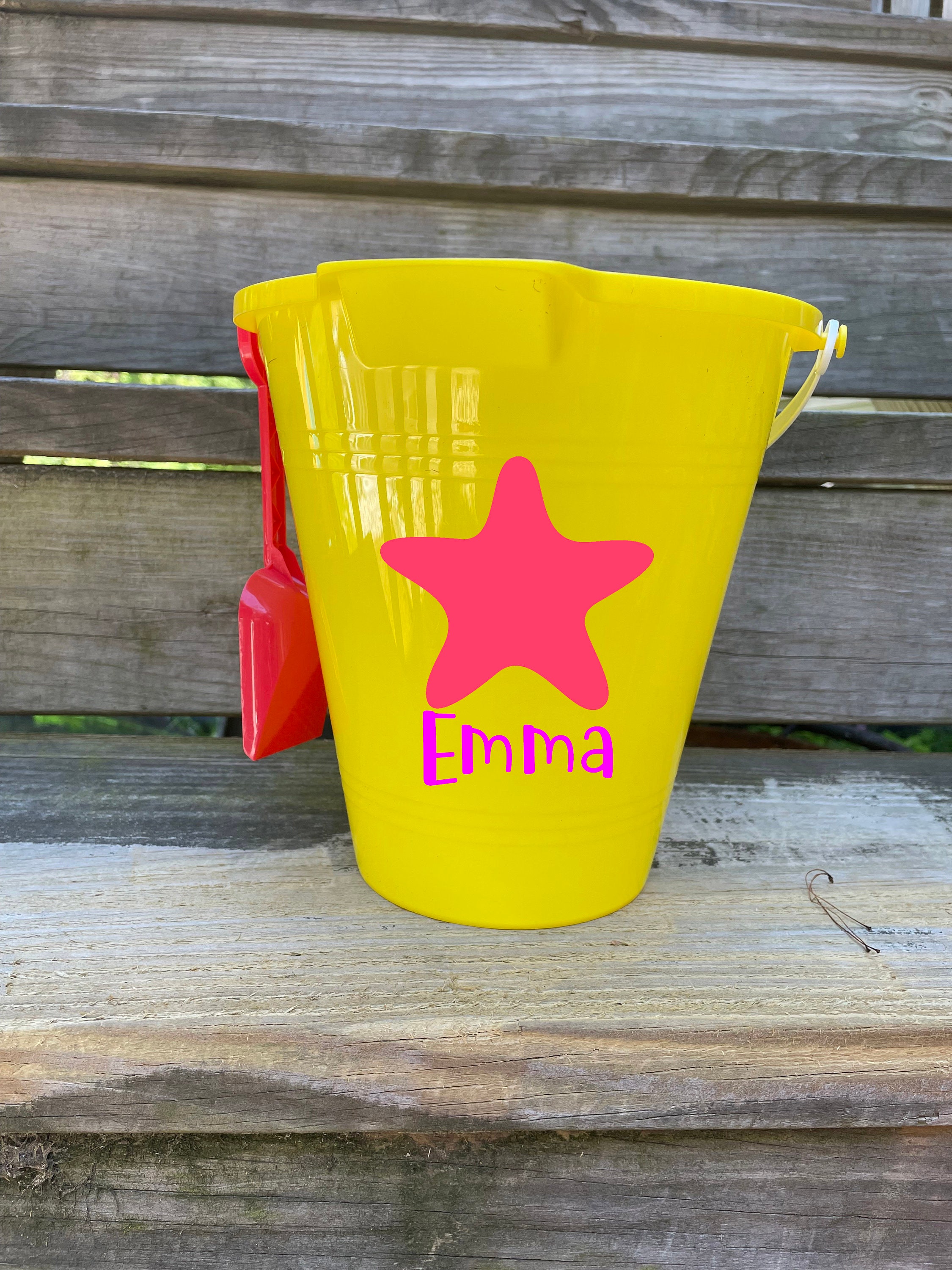 Personalized plastic Beach pail bucket with shovel Party Favor Etsy