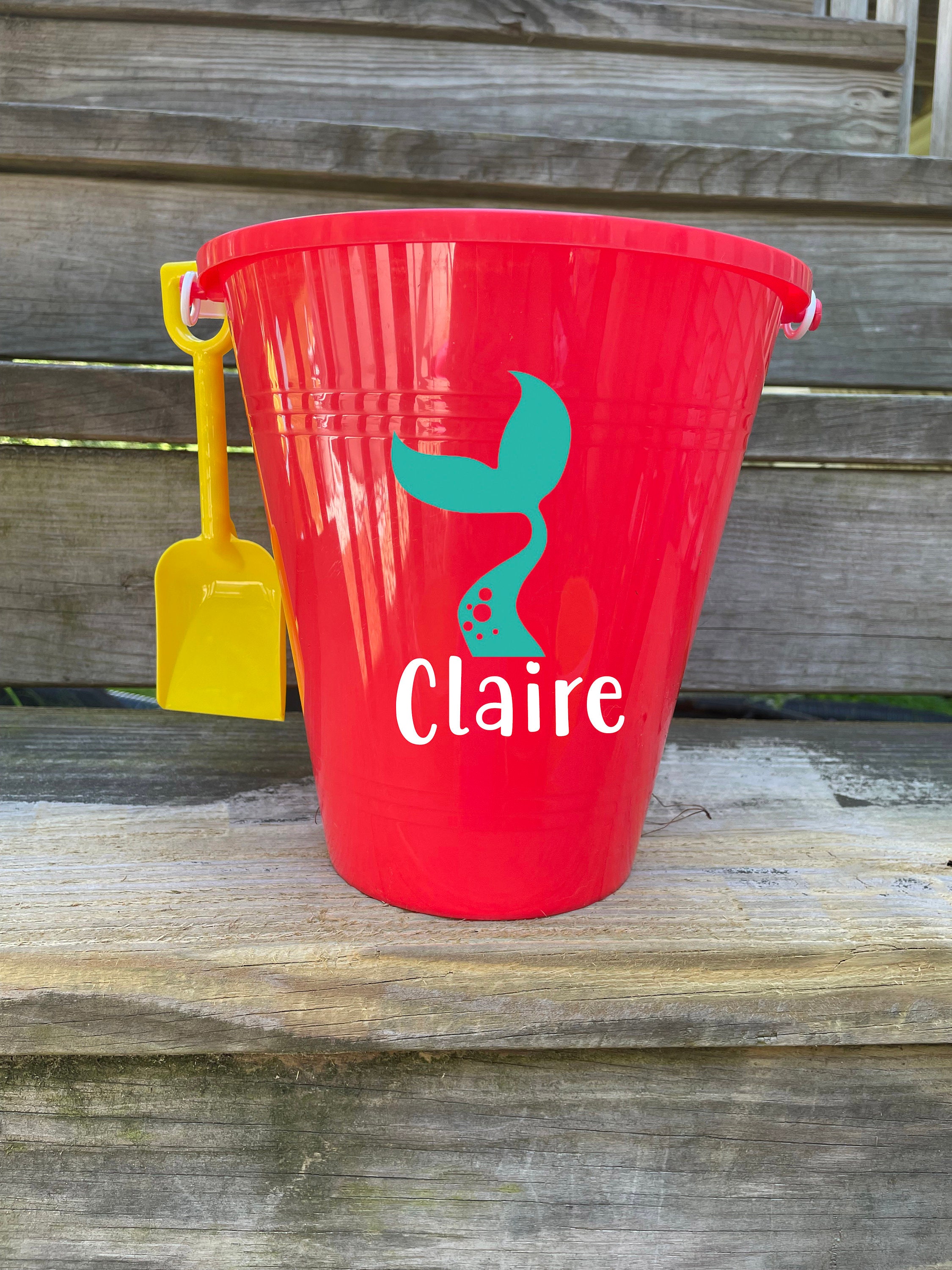 Personalized plastic Beach pail bucket with shovel Party Favor Etsy