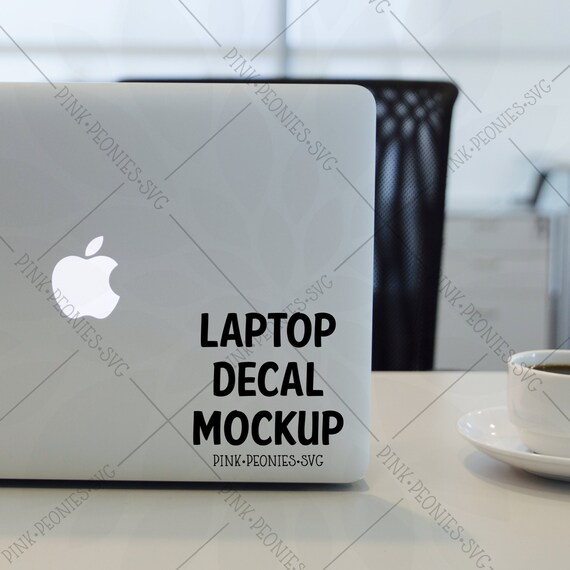 On Table Laptop Decal Mockup Laptop Mockup Decal Mockup