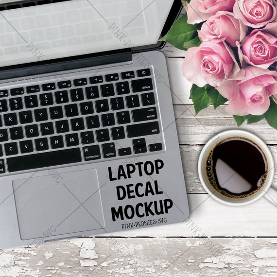 Pink Roses Trackpad Laptop Decal Mockup Laptop Mockup Decal