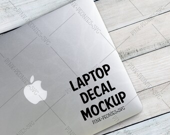 Download Free White Wood Cover Laptop Decal Mockup Laptop Mockup Decal Mockup Laptop Flat Lay Downloadable Marketing Mockup Social Media Mockup New Design Packaging Mockups PSD Mockup Template