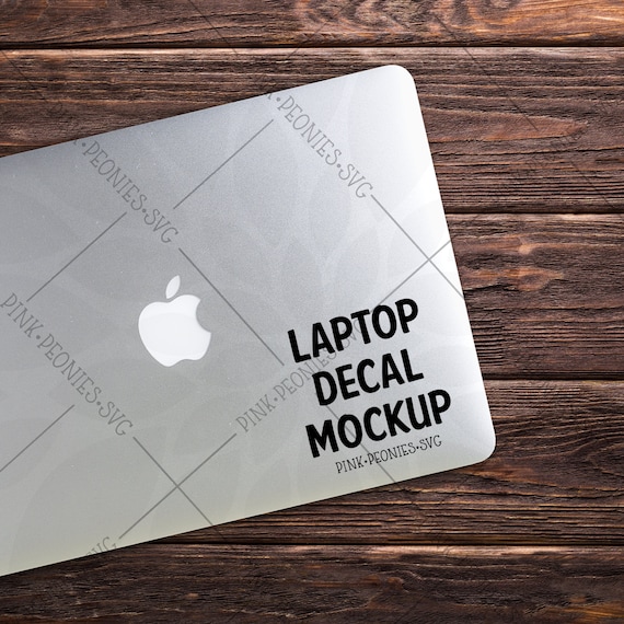 Dark Wood Cover Laptop Decal Mockup Laptop Mockup Decal Etsy