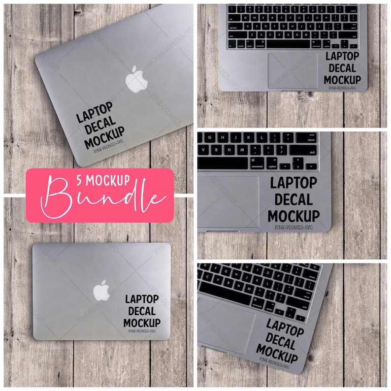 Download Washed Wood Laptop Decal Mockup BUNDLE Laptop Mockup Decal | Etsy