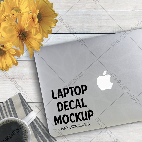 White Wood Cover Laptop Decal Mockup Laptop Mockup Decal Etsy