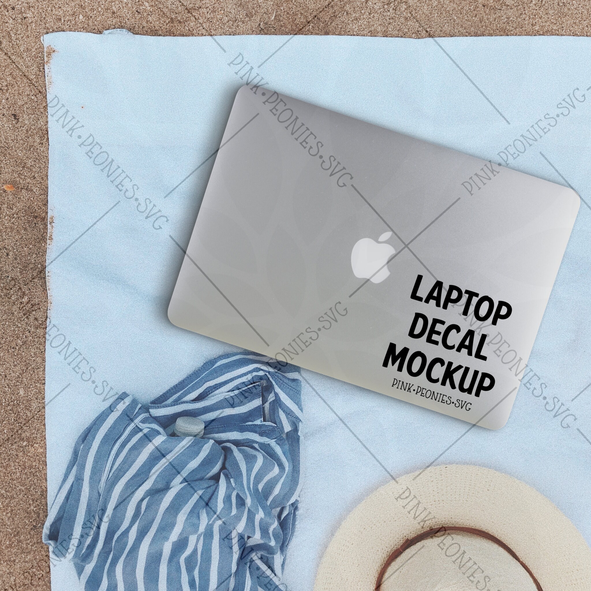Download Beach And Sand Cover Laptop Decal Mockup Laptop Mockup Decal | Etsy