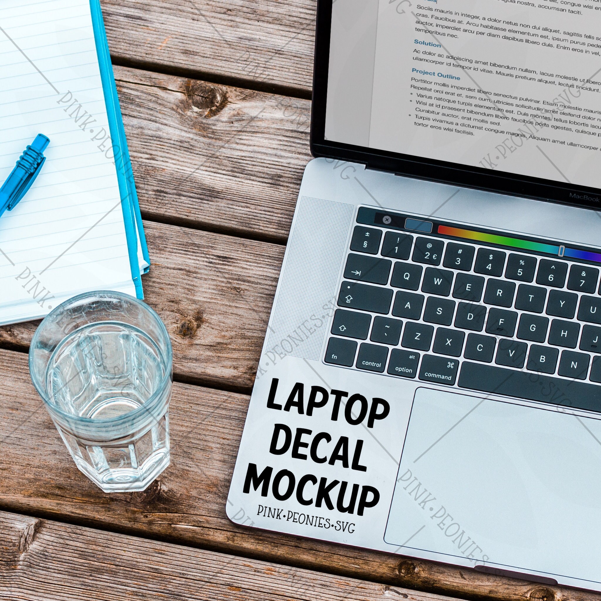 Download Trackpad Laptop CalcomanÃa Mockup Mockup portátil Decal | Etsy
