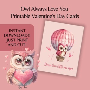 Owl Always Love You Printable Valentine&#39;s Day Cards