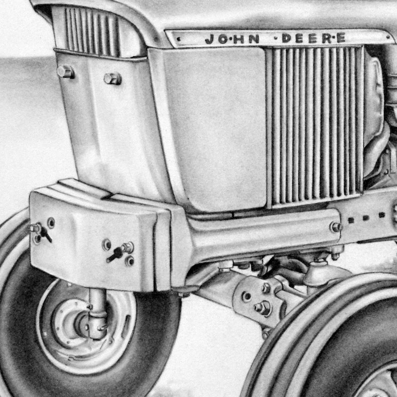 8x10 John Deere 4020 Print Pencil Drawing Etsy Singapore