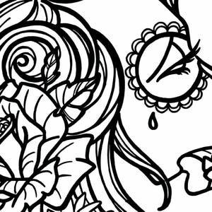 Smoking Sugar Skull Coloring Page image 2