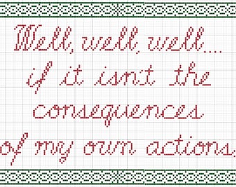 Snarky Kreuzstich, Die Folgen meiner Handlungen, Meme, Sarkastisch, Lustig, X-stitch