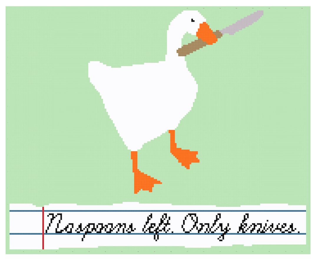 Snarky Crossstitch No Spoons Left Only Knives Untitled Etsy