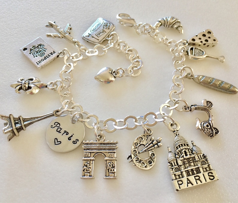 Paris Charm Bracelet Paris Trip Paris Lover Paris Souvenir Etsy