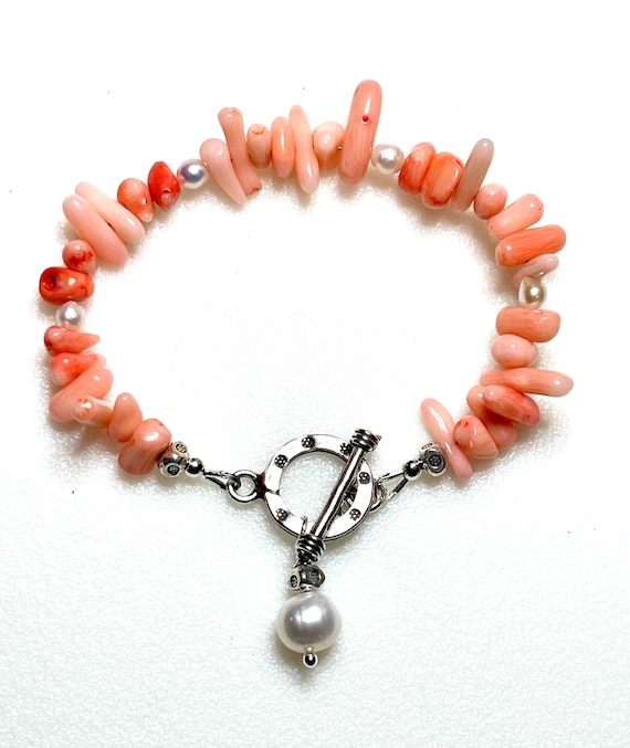 Bracciale Vintage Con Perle E Ciondolo Rosa: Eleganza Bohémien Per Donne (Lunghezza 15-20 Cm) - 4