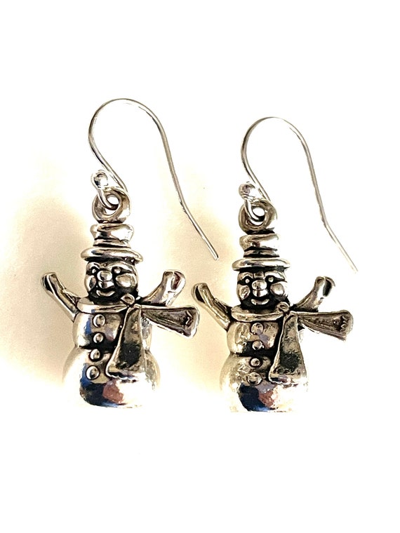 Sterling silver snowman earrings best sale