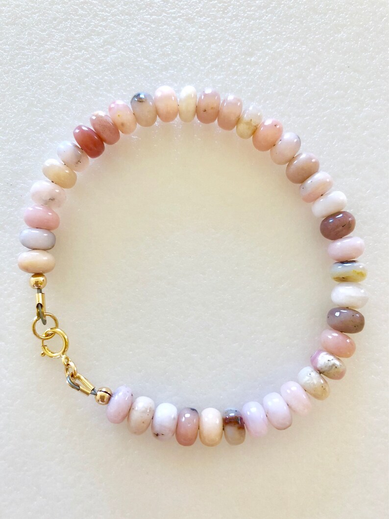 Pink Opal Bracelet Natural Pink Opals Beaded Gemstone - Etsy