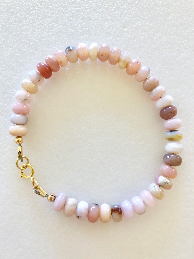 Pink Opal Bracelet Natural Pink Opals Beaded Gemstone - Etsy