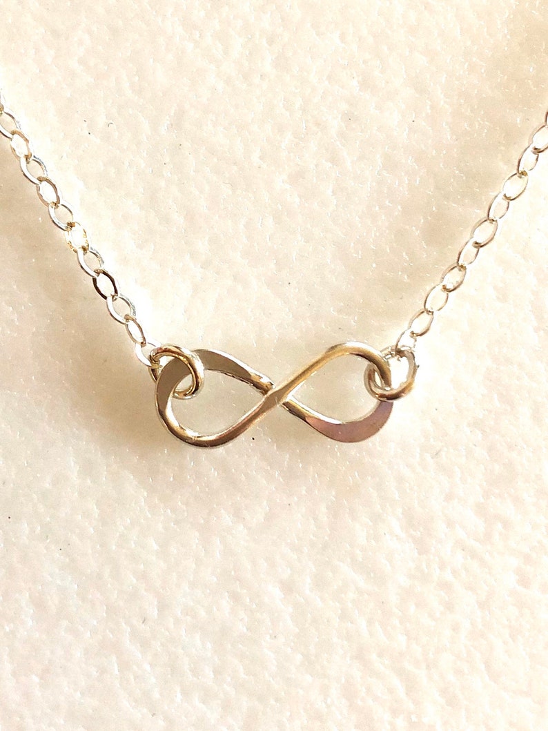 Layering Bridal .925 Sterling Silver Minimalist Infinity Necklace Petite Sterling Silver Infinity Charm Delicate