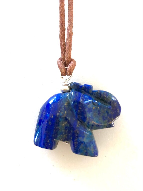 Blue elephant necklace deals