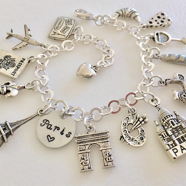 Paris Charm Bracelet Etsy