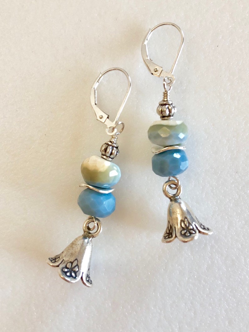 Blue Oregon Opal Earrings Genuine Oregon Blue Opal Denim | Etsy