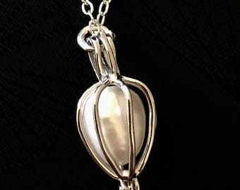 Pendentif Cage En Argent 925 Torsadé – Forme De Larme Pour Perles – Création Bijoux Artisanaux