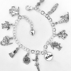 Hawaii Charm Bracelet, Hawaii Pewter Charm Bracelet, Hawaii Vacation, Love Hawaii, Aloha State, Luau Bracelet, Adjustable.