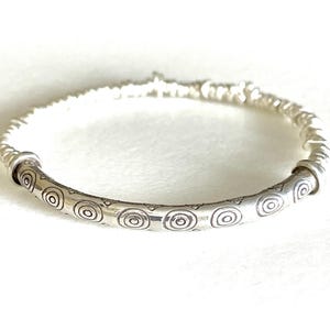 Karen Hill Tribe Fine Silver Stretch  Bracelet, Dainty Beaded Bracelet, Thai Fine Silver, Minimalist Bracelet.