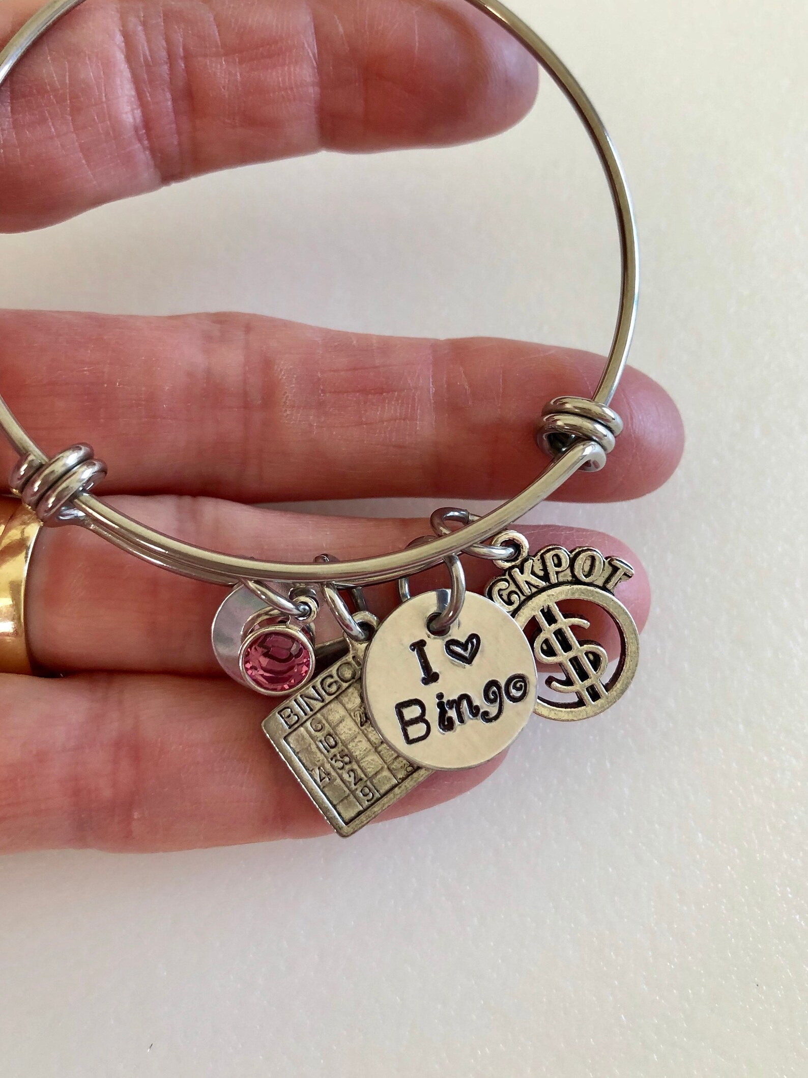 Bingo Bangle, Bingo Lover, Bingo Grandma, Bingo Charm Bracelet, Pewter ...