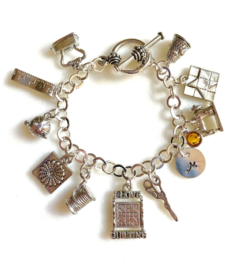 Quilting Charm Bracelet Quilters Gift I Love Quilting Etsy