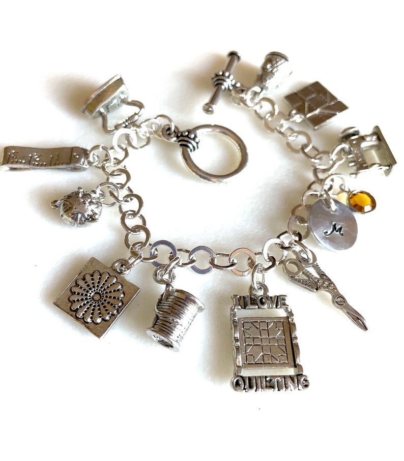 Quilting Charm Bracelet Quilters Gift I Love Quilting Etsy