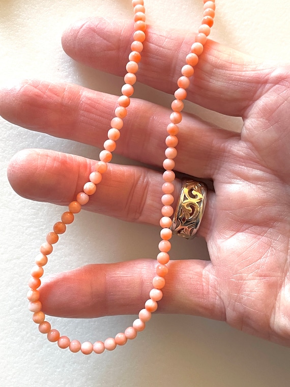 Collier En Perles Naturelles Roses, Blanc, Saumon, Corail, Rouge - Occasion - Bijou Authentique