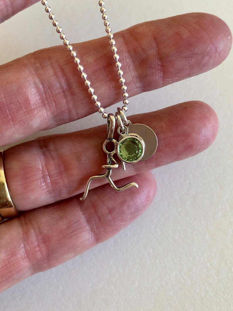 Sterling Silver Girl Runner Necklace Female Stick Figure Etsy