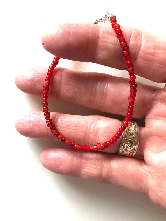 ☆激レア☆血赤ダークレッド☆オールドホワイトハーツ4mm☆ビンテージ