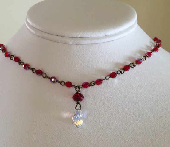 Red crystal choker deals