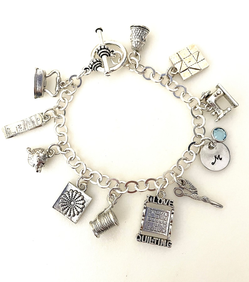 Quilting Charm Bracelet Quilters Gift I Love Quilting Etsy