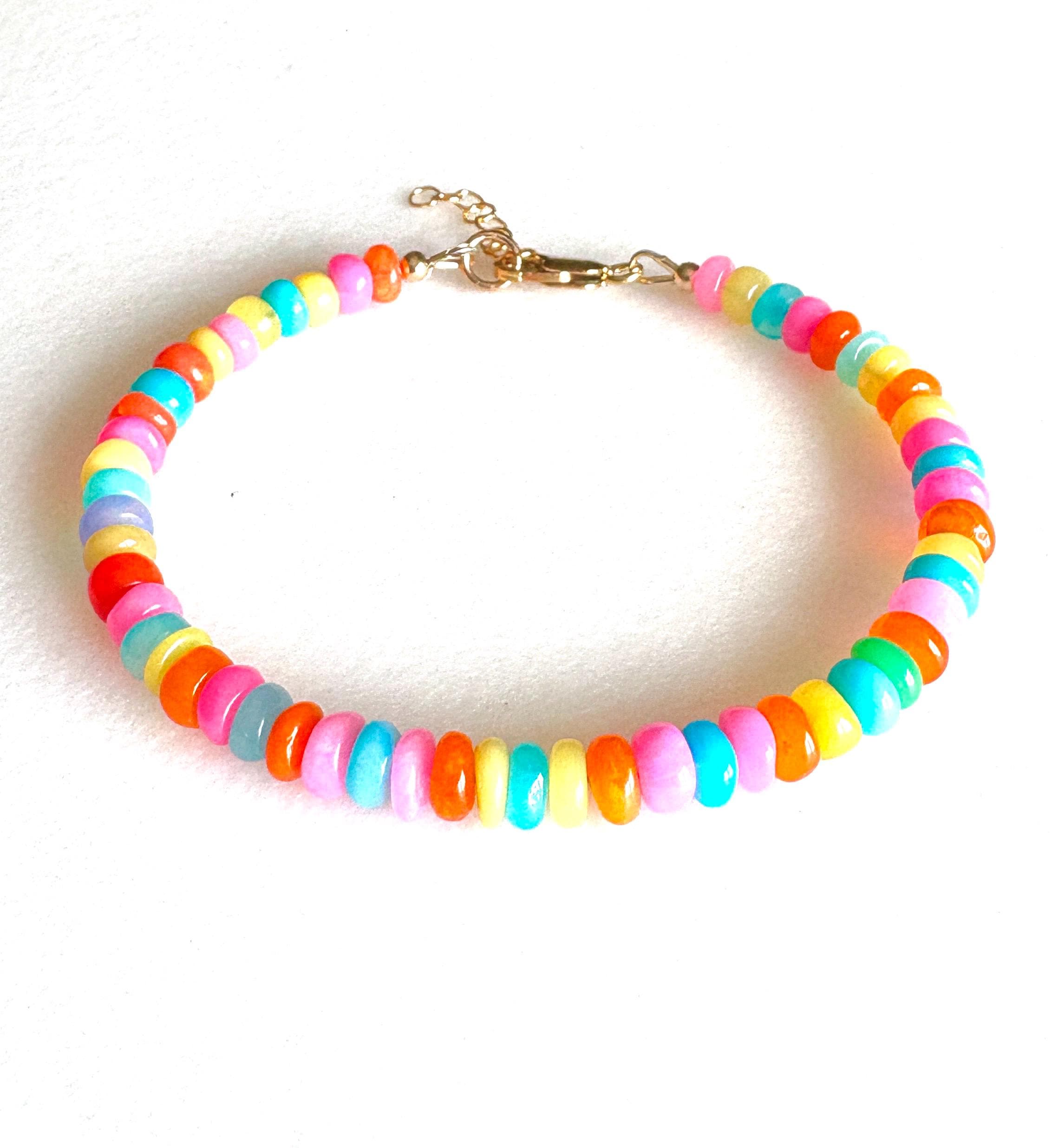 Rainbow Candy Opal Beaded Bracelet, 5/6mm Ethiopian Opal Gemstone