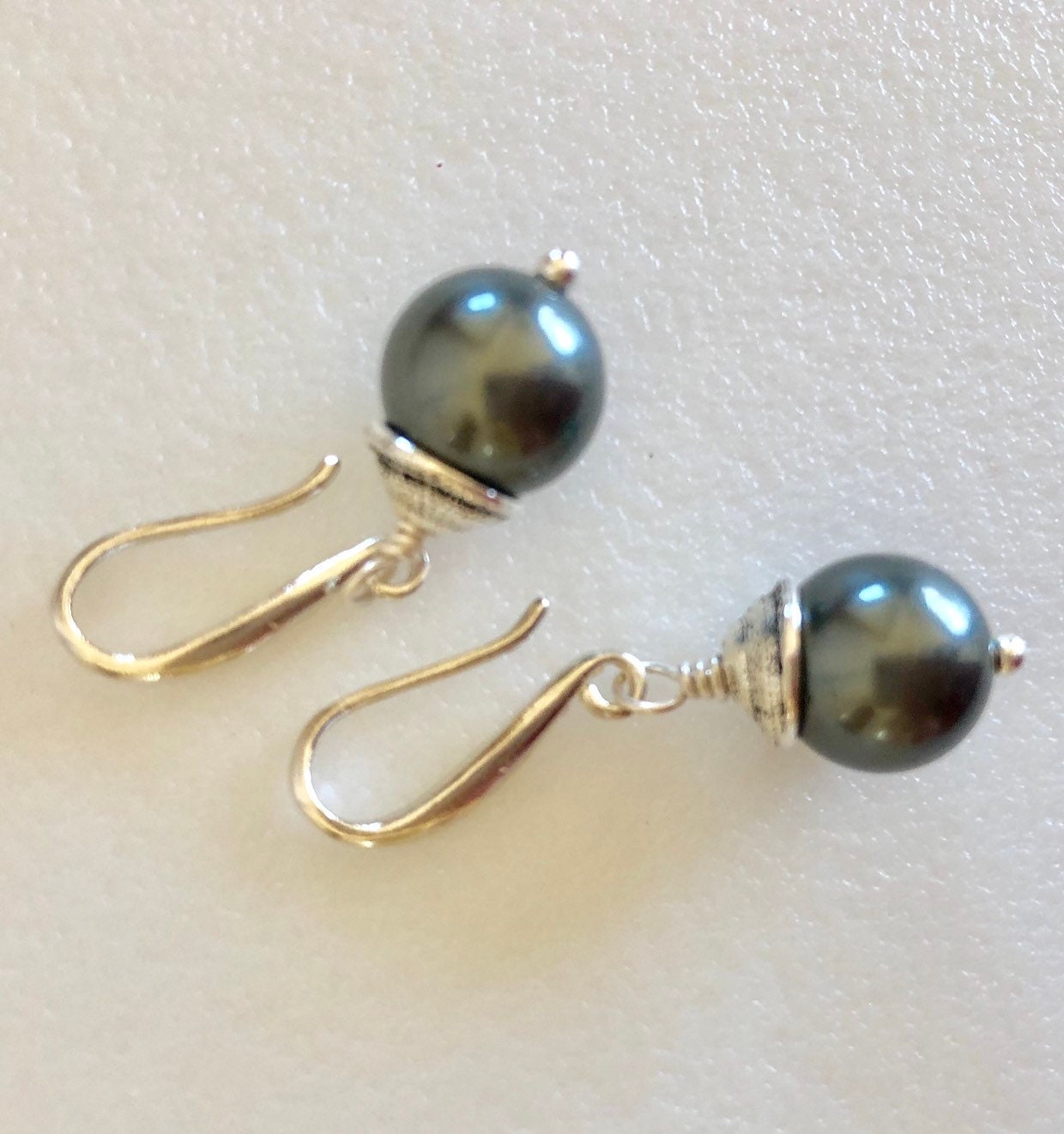 Silver Grey Pearl Earrings Freshwater Cultured Pearls June | Etsy