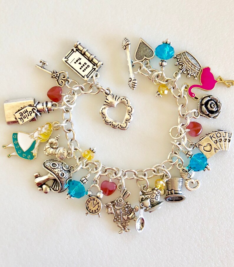 Alice In Wonderland Charm Bracelet Story Bracelet Fairy Tale Etsy