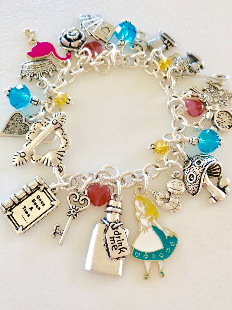 Alice In Wonderland Charm Bracelet Story Bracelet Fairy Tale Etsy