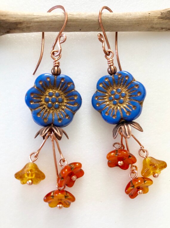 Cornflower earrings deals